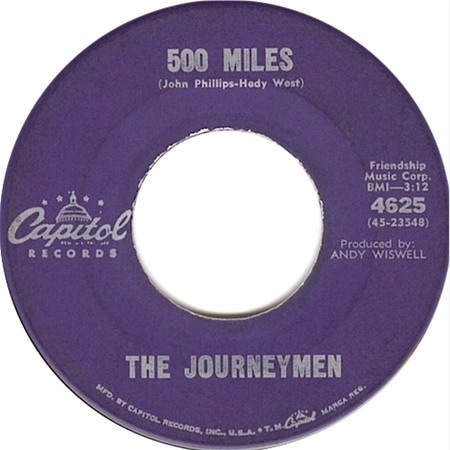 500 Miles, the Journeymen, Capitol 4625: original record label