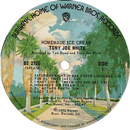 For Ol' Times Sake; Warner Bros. BS 2708; Tony Joe White; original recording label