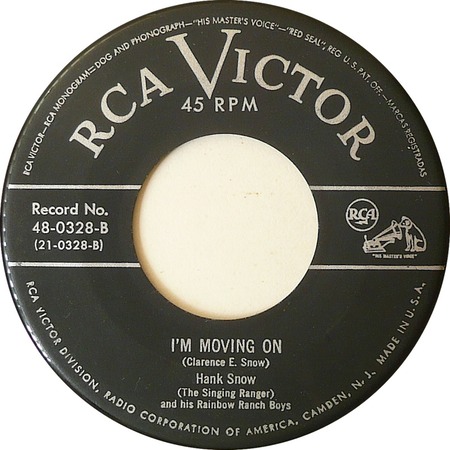 I'm Moving On, Hank Snow, RCA Victor 48-0328: original record label