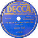 It's Been So Long Darling; Ernest Tubb; Decca 6112B 78 rpm; original record label
