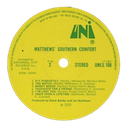 I've Lost You, Matthew’ Southern Comfort (on LP), UNLS 108: original record label
