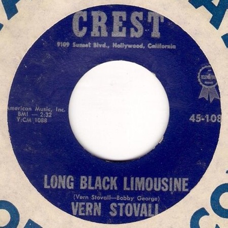 Long black Limousine, Vern Stovall, Crest 45-108: original recording label