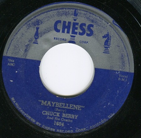 Maybellene 45 rpm, Chuck Berry and His Combo, Chess 1604: original recording label