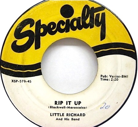 Rip It Up, Little Richard, Specialty XSP-579: original recording label
