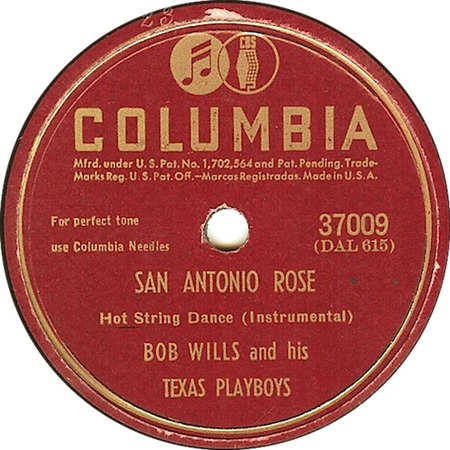 San Antonio Rose, Bob Wills And His Texas Playboys, Columbia 37009, original record label