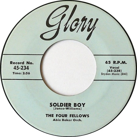Soldier Boy, The Four Fellows, Glory 45-234: original recording label