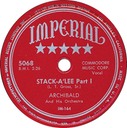 Stack-a'Lee; Archibald And His Orchestra; Imperial 5068; original recording label (Stagger Lee)