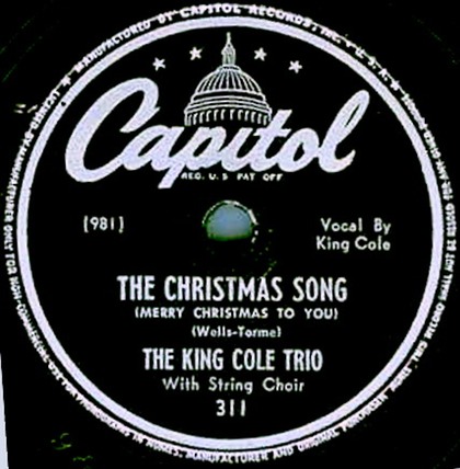 The Christmas Song, The King Cole Trio, Capitol 311, original record label