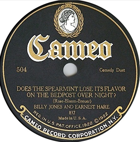 Does Your Chewing Gum Lose Its Flavour (Does Your Spearmint Lose its Flavor)…, Cameo 504, Billy Jones and Earnest Hare: original record label