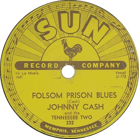 Folsom Prison Blues; Sun 232, Johnny Cash and Tennessee Two: original record label