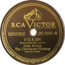 It's A Sin, Eddy Arnold, The Tennessee Plowboy, RCA Victor, 20-2241: original record label
