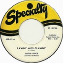 Lawdy Miss Clawdy 45 rpm, Lloyd Price and His Orchestra, Specialty 428-45: original recording label