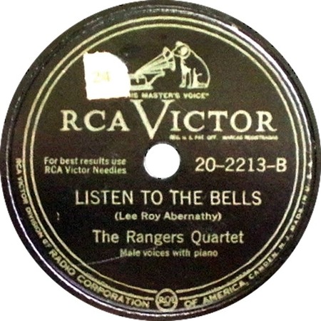 Listen To The Bells; The Rangers Quartet; RCA Victor 20-2213; original record label
