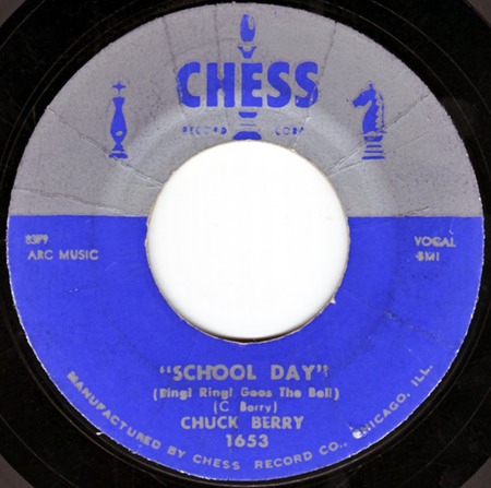 Long Live Rock And Roll (as School Day, Ring! Ring! Goes The Bell), Chuck Berry, Chess 1653: original recording label