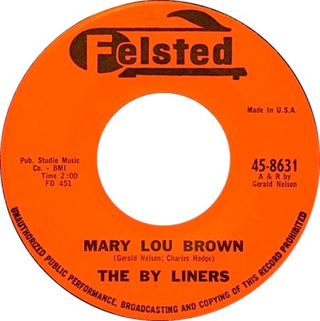 Mary Lou Brown; The By Liners; Felsted 45-8631; original record label