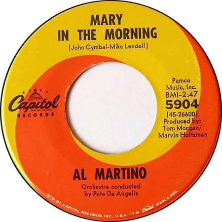 Mary In The Morning, Al Martino, Capitol 5904: original recording label