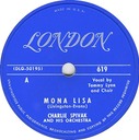 Mona Lisa, Charlie Spivak and His Orchestra, London 619: original recording label