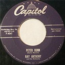 Peter Gunn, Ray Anthony and His Orchestra, Capitol 45-19823: original recording label