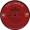 Original Recording Label of Don't Think Twice, It's All Right by Bob Dylan