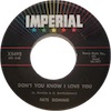 Original Recording Label of Don't You Know I Love You by Fats Domino