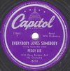 Original Recording Label of Everybody Loves Somebody by Peggy Lee