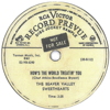 Original Recording Label of How's The World Treating You by Beaver Valley Sweethearts