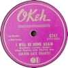 Original Recording Label of I Will Be Home Again by Golden Gate Quartet