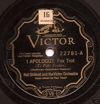Original Recording Label of I Apologize by Nat Shilkret And The Victor Orchestra