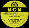 Original Recording Label of I'm So Lonesome I Could Cry by Hank Williams