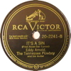 Original Recording Label of It's A Sin by Eddy Arnold