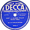 Original Recording Label of Just A Closer Walk With Thee by Selah Jubilee Singers