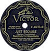 Original Recording Label of Just Because by Nelstone's Hawaiians