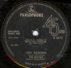 Original Recording Label of Lady Madonna by The Beatles