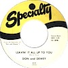 Original Recording Label of I'm Leaving It Up To You by Don and Dewey