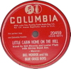 Original Recording Label of Little Cabin On The Hill by Bill Monroe's Bluegrass Boys