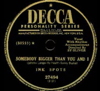 Original Recording Label of Somebody Bigger Than You And I by Ink Spots