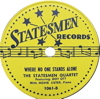 Original Recording Label of Where No One Stands Alone by Statesmen Quartet